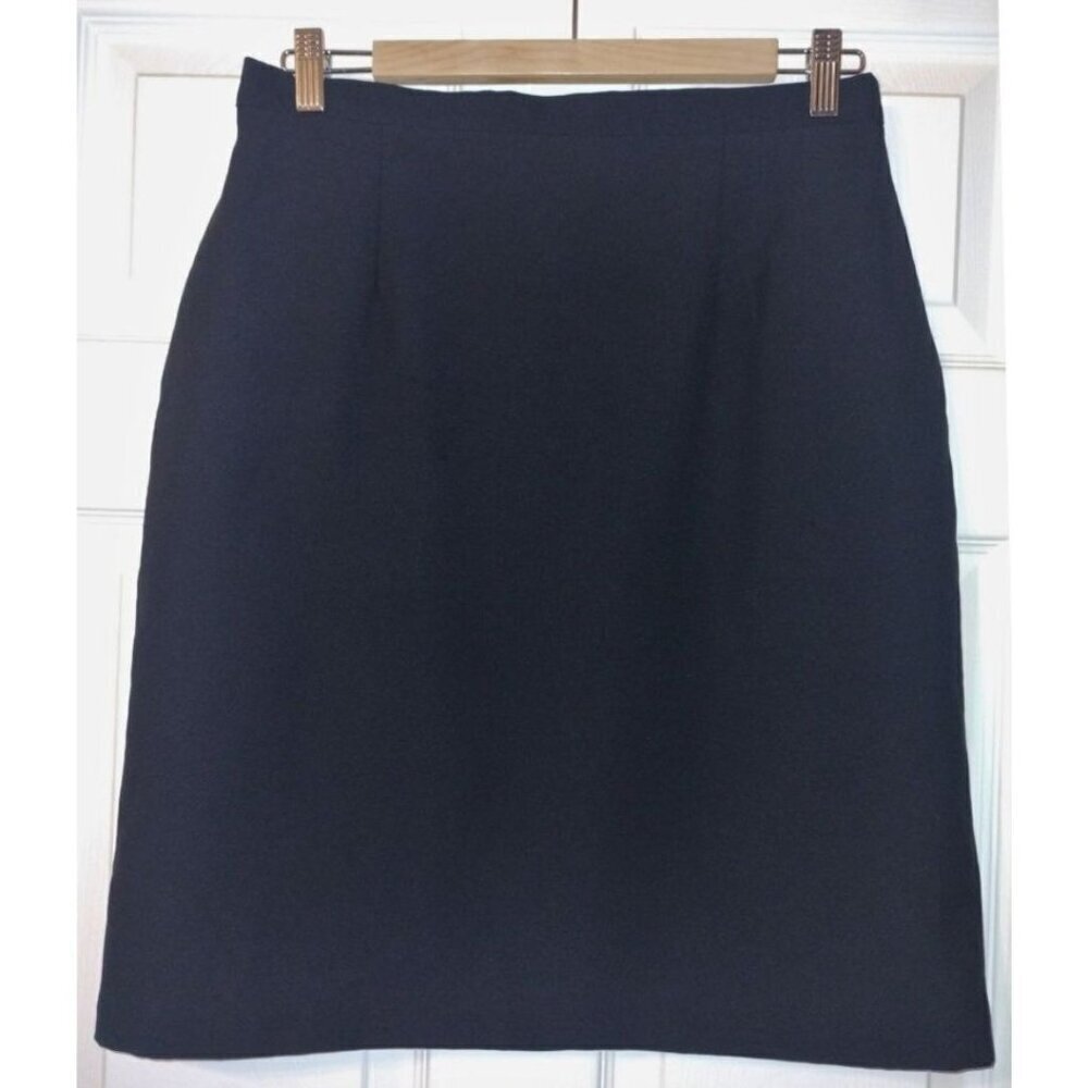 Women's Plain Polyester Black Pencil Skirt (Size 14)